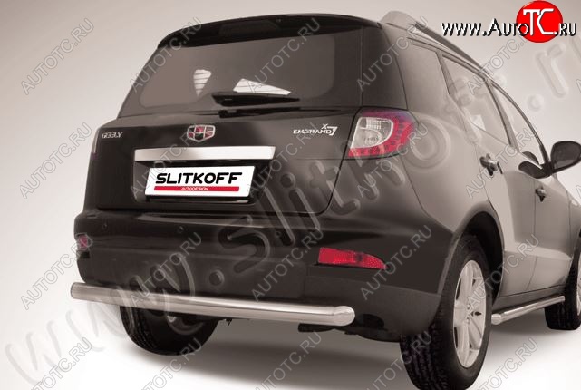 11 549 р. Защита заднего бампера Slitkoff (радиусная, d76 мм)  Geely Emgrand X7 (2011-2015) дорестайлинг (Нержавейка, Полированная)  с доставкой в г. Кемерово