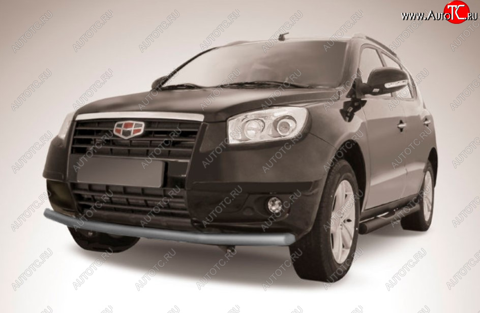 9 199 р. Защита переднего бампера Slitkoff (Ø 57 мм)  Geely Emgrand X7 (2011-2015) дорестайлинг (Цвет: серебристый)  с доставкой в г. Кемерово