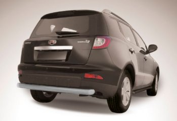 Защита заднего бампера Slitkoff (Ø 76 мм, радиусная) Geely Emgrand X7 (2011-2015) дорестайлинг (Сталь с полимерным покрытием. Цвет: серебристый)