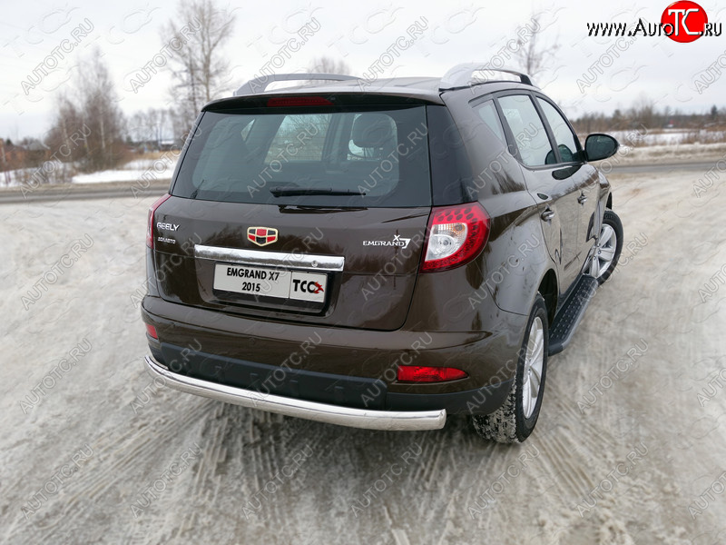 20 699 р. Защита заднего бампера (овальная) ТСС 75х42 мм  Geely Emgrand X7 (2011-2021) дорестайлинг, 1-ый рестайлинг, 2-ой рестайлинг  с доставкой в г. Кемерово