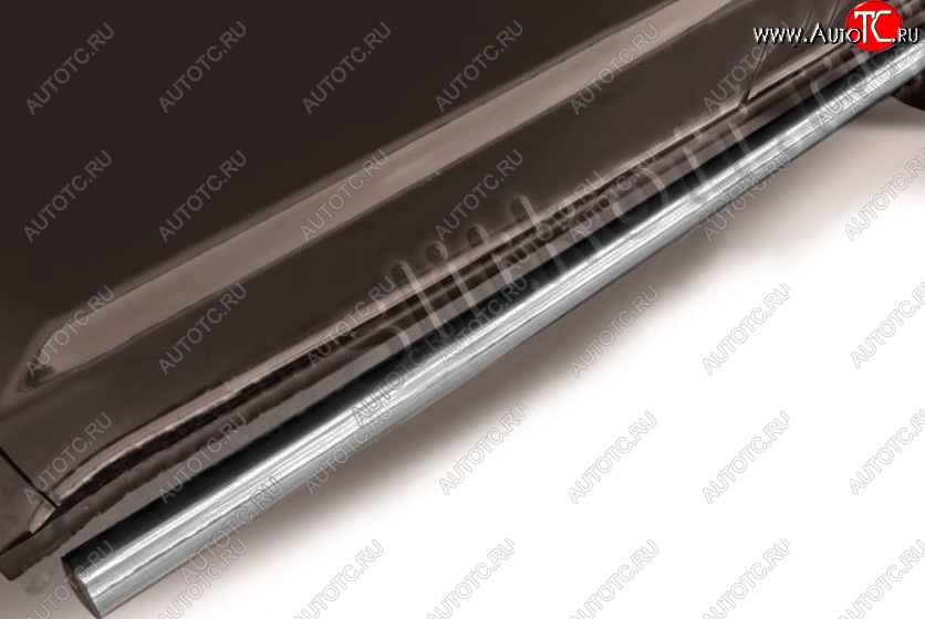 12 399 р. Защита порогов Slitkoff ((Ø 76 мм, труба)  Geely Emgrand X7 (2011-2015) дорестайлинг (Цвет: серебристый)  с доставкой в г. Кемерово