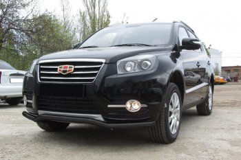 14 399 р. Защита переднего бампера Slitkoff (волна, d57)  Geely Emgrand X7 (2015-2018) 1-ый рестайлинг (Нержавейка, Полированная)  с доставкой в г. Кемерово. Увеличить фотографию 2