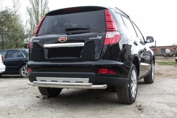 Защита заднего бампера Slitkoff (двойная радиусная, d57/42 мм) Geely Emgrand X7 (2015-2018) 1-ый рестайлинг