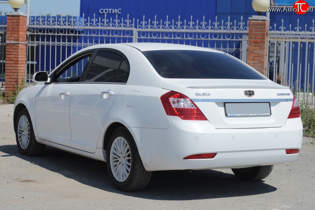 2 679 р. Лип спойлер Кураж  Geely Emgrand EC7 (2009-2016) седан дорестайлинг (Неокрашенный)  с доставкой в г. Кемерово