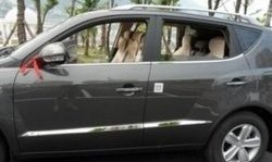 6 449 р. Молдинги CT Geely GX7 (2011-2015) (Неокрашенные)  с доставкой в г. Кемерово. Увеличить фотографию 2