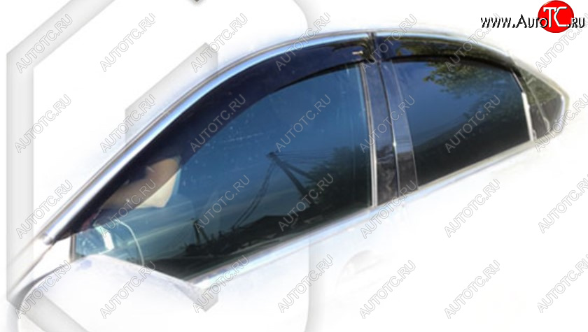 2 099 р. Дефлектора окон CA-Plastic GENESIS G80 DH (2017-2020) (Classic полупрозрачный, Без хром молдинга)  с доставкой в г. Кемерово