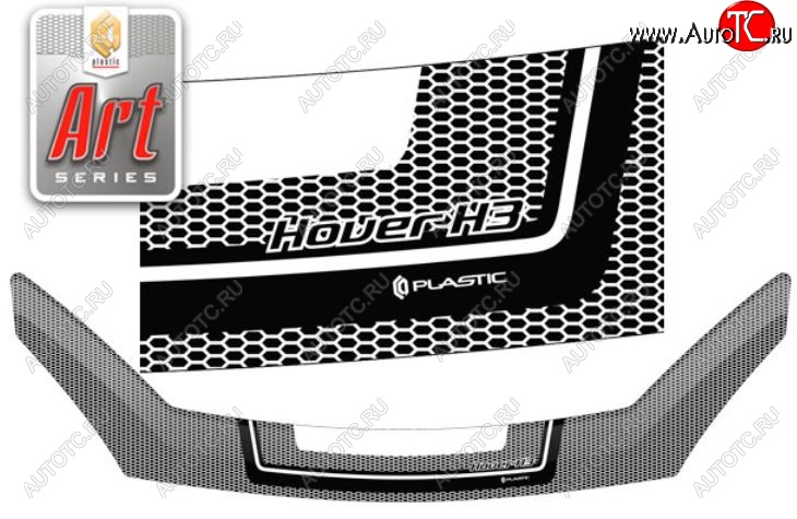 2 559 р. Дефлектор капота CA-Plastiс  Great Wall Hover H3 (2014-2016)  рестайлинг (Серия Art белая)  с доставкой в г. Кемерово