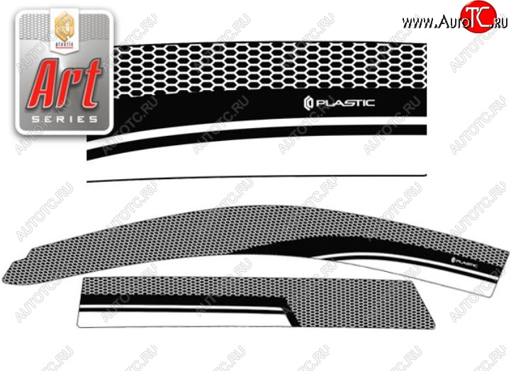 2 479 р. Дефлектора окон CA-Plastic  Great Wall Hover H3 (2014-2016)  рестайлинг (Серия Art белая, Без хром.молдинга, Крепление только на скотч)  с доставкой в г. Кемерово