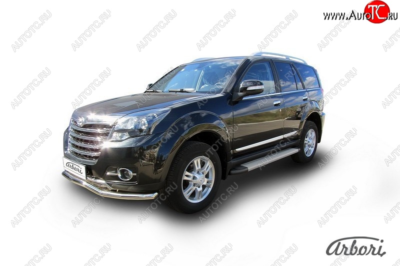 10 979 р. Порожки для ног Arbori Optima Silver  Great Wall Hover H3 (2014-2016)  рестайлинг  с доставкой в г. Кемерово