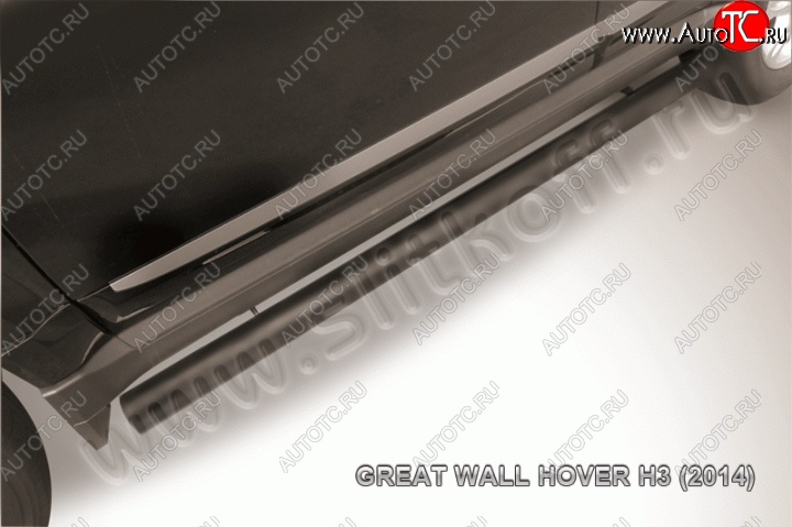 10 949 р. Защита порогов Slitkoff (труба d76)  Great Wall Hover H3 (2014-2016)  рестайлинг (Цвет: серебристый)  с доставкой в г. Кемерово