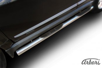 14 579 р. Защита заднего бампера Arbori (с проступью, нержавейка, 1 труба d76 mm). Great Wall Hover H3  рестайлинг (2014-2016)  с доставкой в г. Кемерово. Увеличить фотографию 2