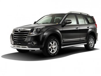 Защита порогов вогнутая из трубы Ø63 Petroil Tuning Great Wall Hover H3 (2014-2016)  рестайлинг (Нержавейка)