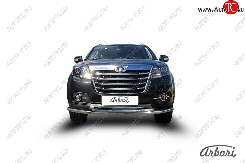 16 559 р. Защита переднего бампера Arbori (нержавейка, 2 трубы d57 и 42 mm)  Great Wall Hover H3 (2014-2016)  рестайлинг  с доставкой в г. Кемерово
