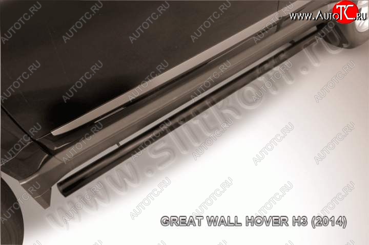 9 999 р. Защита порогов Slitkoff (труба d57) Great Wall Hover H3  рестайлинг (2014-2016) (Цвет: серебристый)  с доставкой в г. Кемерово