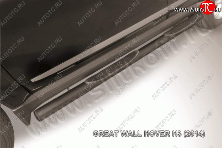 12 399 р. Защита порогов Slitkoff (труба d76, с проступью)  Great Wall Hover H3 (2014-2016)  рестайлинг (Цвет: серебристый)  с доставкой в г. Кемерово