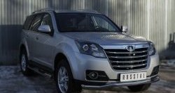 83 999 р. Защита порогов с пластиковыми вставками для ног из круглой трубы диаметром 76 мм Russtal Great Wall Hover H3  рестайлинг (2014-2016) (Защита порогов с со скосами на торцах (вариант 1))  с доставкой в г. Кемерово. Увеличить фотографию 7