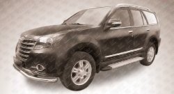 13 349 р. Алюминиевые пороги Slitkoff Optima Silver  Great Wall Hover H3 (2014-2016)  рестайлинг  с доставкой в г. Кемерово. Увеличить фотографию 2