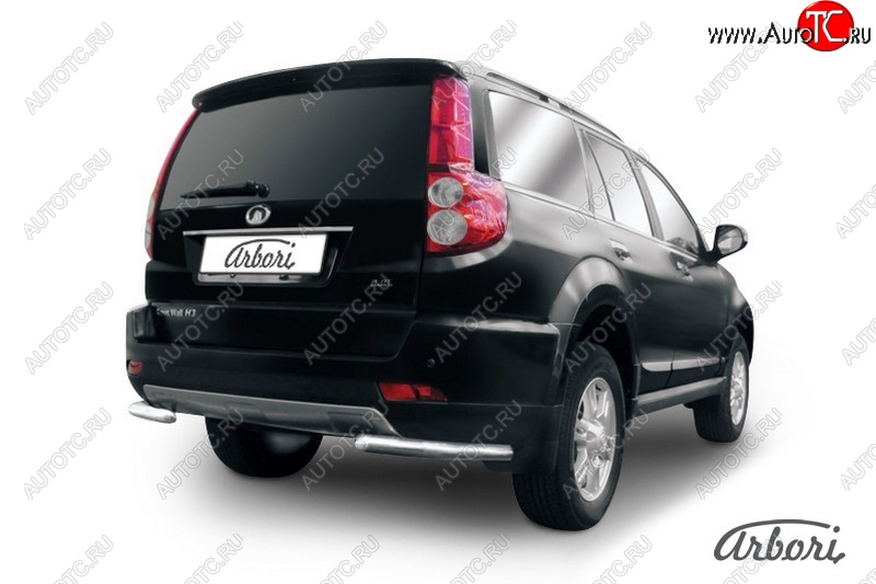 13 799 р. Защита заднего бампера Arbori (уголки, нержавейка, 1 труба d57 mm).  Great Wall Hover H3 (2014-2016)  рестайлинг  с доставкой в г. Кемерово