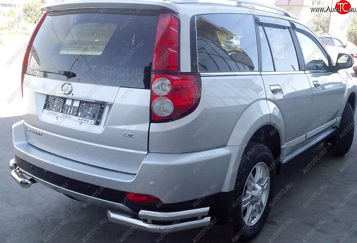 12 299 р. Защита заднего бампера Petroil Tuning (уголки двойные, d63/51)  Great Wall Hover H3 (2014-2016)  рестайлинг (Нержавейка)  с доставкой в г. Кемерово