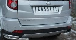 17 299 р. Защита заднего бампера (2 трубы Ø63 и 42 мм уголки, нержавейка) SLITKOFF  Great Wall Hover H3 (2014-2016)  рестайлинг  с доставкой в г. Кемерово. Увеличить фотографию 3