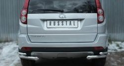 Защита заднего бампера (2 трубы Ø63 и 42 мм уголки, нержавейка) SLITKOFF Great Wall Hover H3 (2014-2016)  рестайлинг