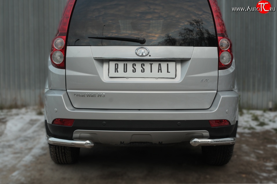 15 849 р. Защита заднего бампера (Ø63 мм уголки, нержавейка) SLITKOFF  Great Wall Hover H3 (2014-2016)  рестайлинг  с доставкой в г. Кемерово