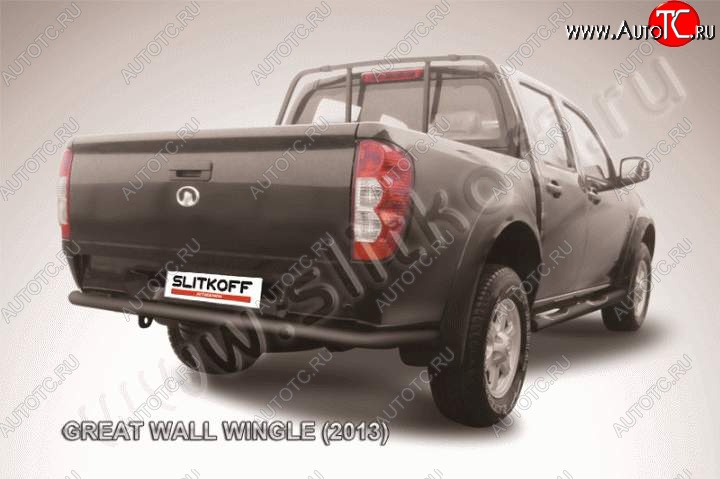 8 599 р. Защита заднего бампера из трубы d57 Slitkoff (длинная) Great Wall Wingle 5 (2011-2017) (Цвет: серебристый)  с доставкой в г. Кемерово