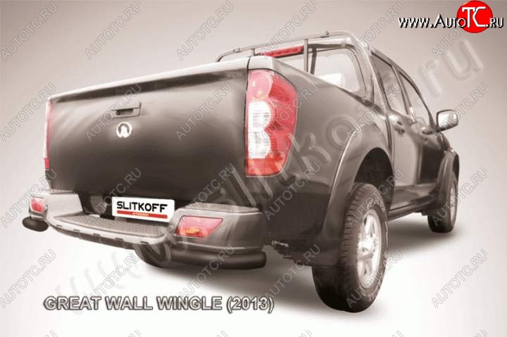 4 649 р. Защита заднего бампера из уголков d57 Slitkoff  Great Wall Wingle 5 (2011-2017) (Цвет: серебристый)  с доставкой в г. Кемерово