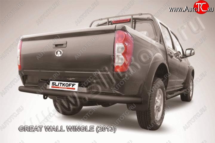 9 599 р. Защита заднего бампера из трубы d76 Slitkoff  Great Wall Wingle 5 (2011-2017) (Цвет: серебристый)  с доставкой в г. Кемерово