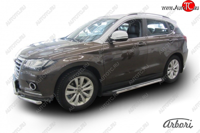 12 509 р. Порожки для ног Arbori Luxe Black Haval H2 (2014-2021)  с доставкой в г. Кемерово