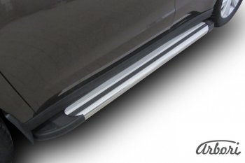 11 789 р. Порожки для ног Arbori Luxe Silver Haval H2 (2014-2021)  с доставкой в г. Кемерово. Увеличить фотографию 2