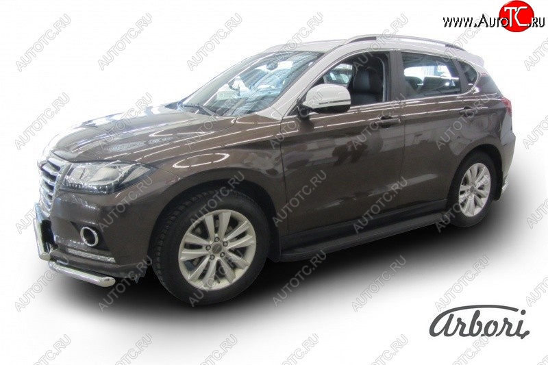 11 609 р. Порожки для ног Arbori Optima Black Haval H2 (2014-2021)  с доставкой в г. Кемерово