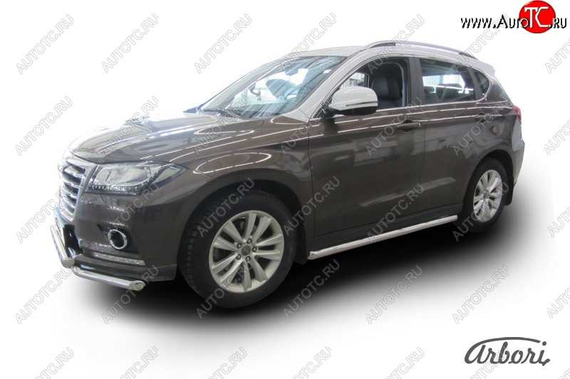 12 869 р. Защита штатных порогов Arbori (нержавейка, d57 mm). Haval H2 (2014-2021)  с доставкой в г. Кемерово