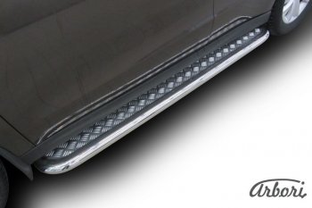 25 999 р. Защита штатных порогов с листом Arbori (нержавейка, алюминий, d57)  Haval H2 (2014-2021)  с доставкой в г. Кемерово. Увеличить фотографию 2