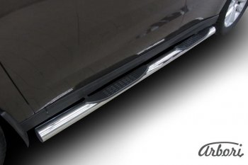 25 999 р. Защита штатных порогов Arbori (с проступью, нержавейка, d76 mm). Haval H2 (2014-2021)  с доставкой в г. Кемерово. Увеличить фотографию 2
