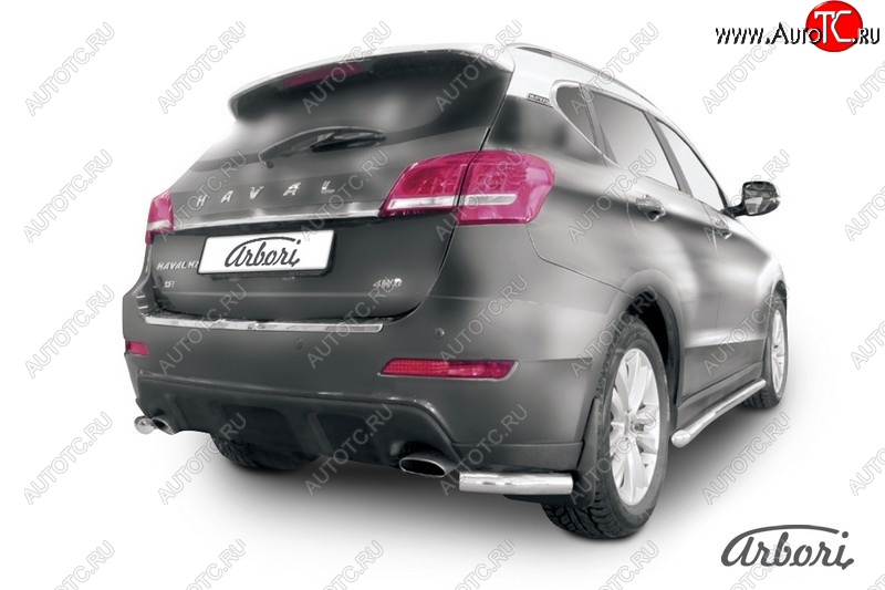 16 699 р. Защита заднего бампера Arbori (уголки, нержавейка, 1 труба d57 mm). Haval H2 (2014-2021)  с доставкой в г. Кемерово