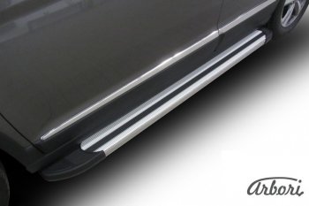 11 789 р. Порожки для ног Arbori Luxe Silver Haval H6 дорестайлинг (2016-2019)  с доставкой в г. Кемерово. Увеличить фотографию 2
