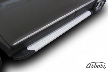 10 979 р. Порожки для ног Arbori Optima Silver Haval H6 дорестайлинг (2016-2019)  с доставкой в г. Кемерово. Увеличить фотографию 2