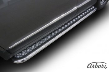 25 999 р. Защита штатных порогов с листом Arbori (нержавейка, алюминий, d57) Haval H6 (2013-2020)  с доставкой в г. Кемерово. Увеличить фотографию 1