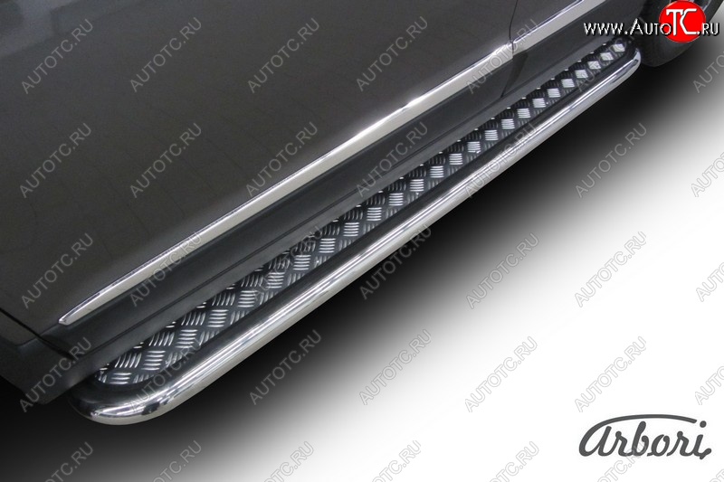 25 999 р. Защита штатных порогов с листом Arbori (нержавейка, алюминий, d57) Haval H6 (2013-2020)  с доставкой в г. Кемерово