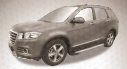 17 399 р. Алюминиевые пороги Slitkoff Standart Silver  Haval H6 (2013-2020)  с доставкой в г. Кемерово. Увеличить фотографию 2