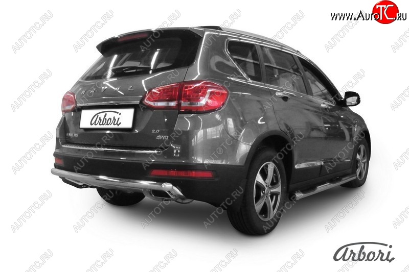17 949 р. Защита заднего бампера Arbori (нержавейка, 1 труба d57 mm). Haval H6 дорестайлинг (2016-2019)  с доставкой в г. Кемерово