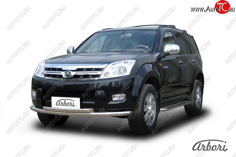 11 609 р. Защита переднего бампера Arbori (нержавейка, 2 трубы d57 и 57 mm) Great Wall Hover  1-ый рестайлинг (2010-2014)  с доставкой в г. Кемерово