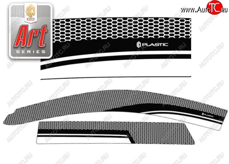 2 479 р. Дефлектор капота CA-Plastiс  Great Wall Hover H5 (2010-2017) (Серия Art белая, Без хром.молдинга, Крепление только на скотч)  с доставкой в г. Кемерово