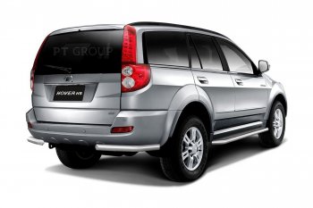 25 999 р. Порожки для ног из трубы Ø51 с алюминиевой площадкой Petroil Tuning. Great Wall Hover H5 (2010-2017) (Нержавейка полированная)  с доставкой в г. Кемерово. Увеличить фотографию 2