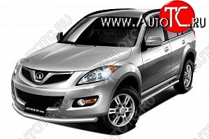 15 699 р. Защита порогов вогнутая из трубы Ø63 Petroil Tuning Great Wall Hover H5 (2010-2017) (Нержавейка)  с доставкой в г. Кемерово
