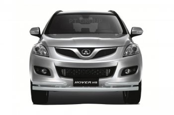 Защита переднего бампера двойная с углами из труб d63/51 мм Petroil Tuning Great Wall Hover H5 (2010-2017)