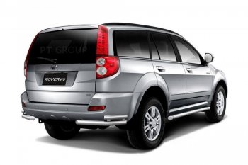 Защита заднего бампера Petroil Tuning (уголки двойные, d63/51) Great Wall Hover H5 (2010-2017) (Нержавейка)