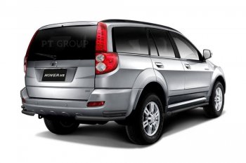 Защита заднего бампера Petroil Tuning (уголки двойные, d63/51) Great Wall Hover H5 (2010-2017) (Черная (шагрень))