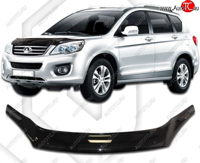 3 399 р. Дефлектор капота CA-Plastic exclusive Great Wall Hover H6 (2012-2016) (Classic черный, Без надписи)  с доставкой в г. Кемерово